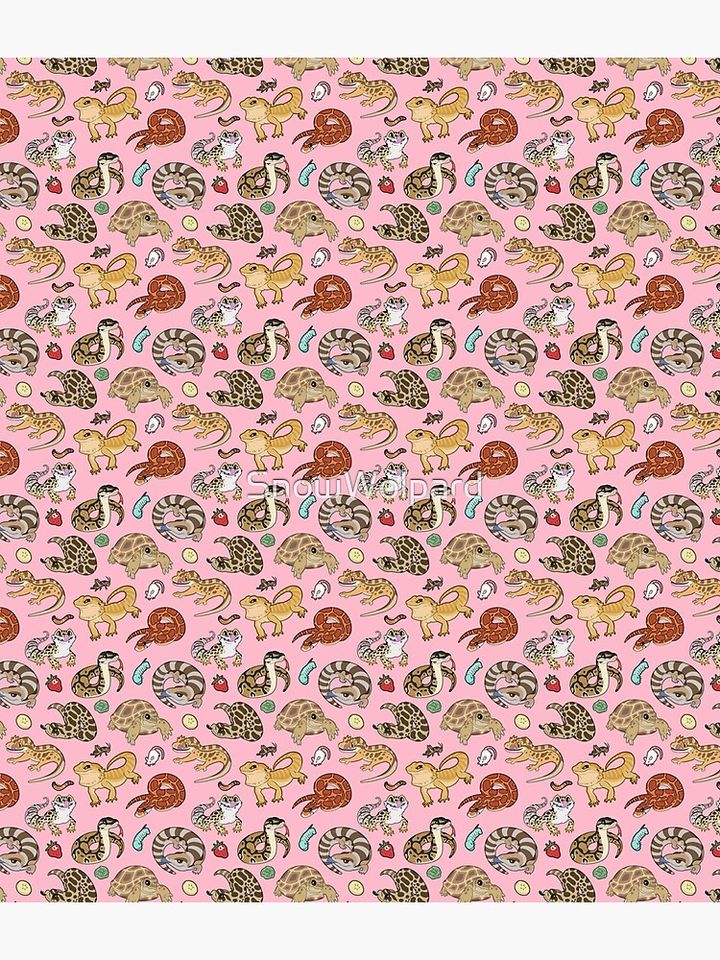 Reptile Pets Pattern Salmon Pink Backpack