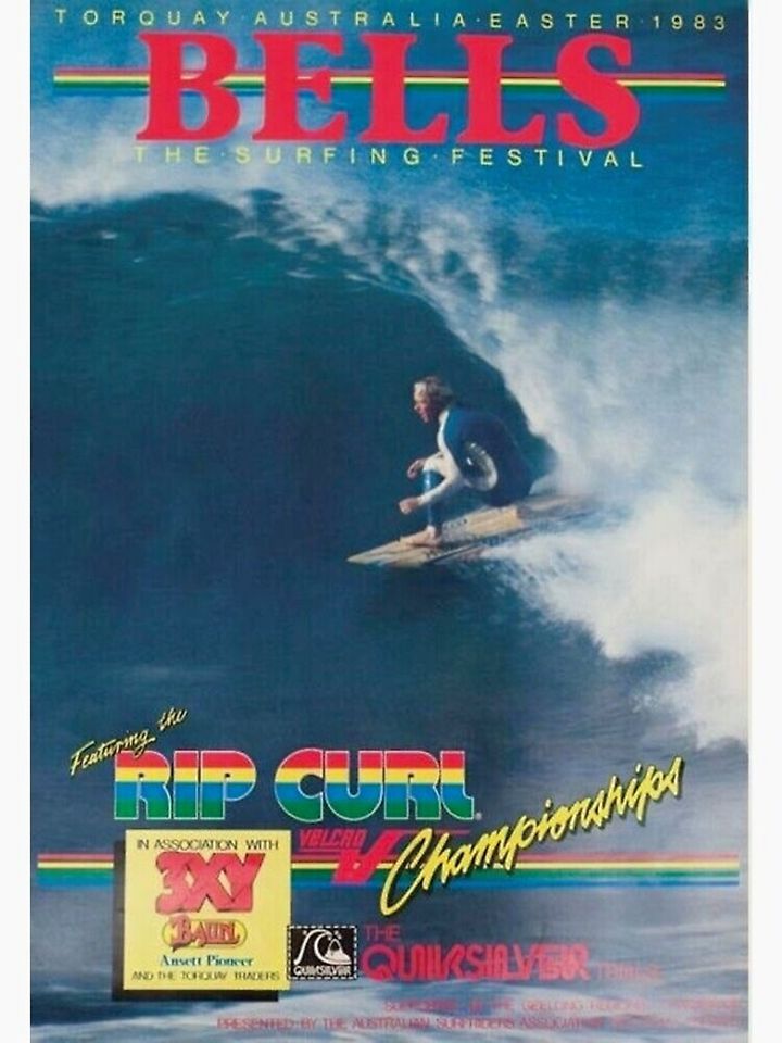 vintage australia surfing poster 1983 Poster Premium Matte Vertical Poster