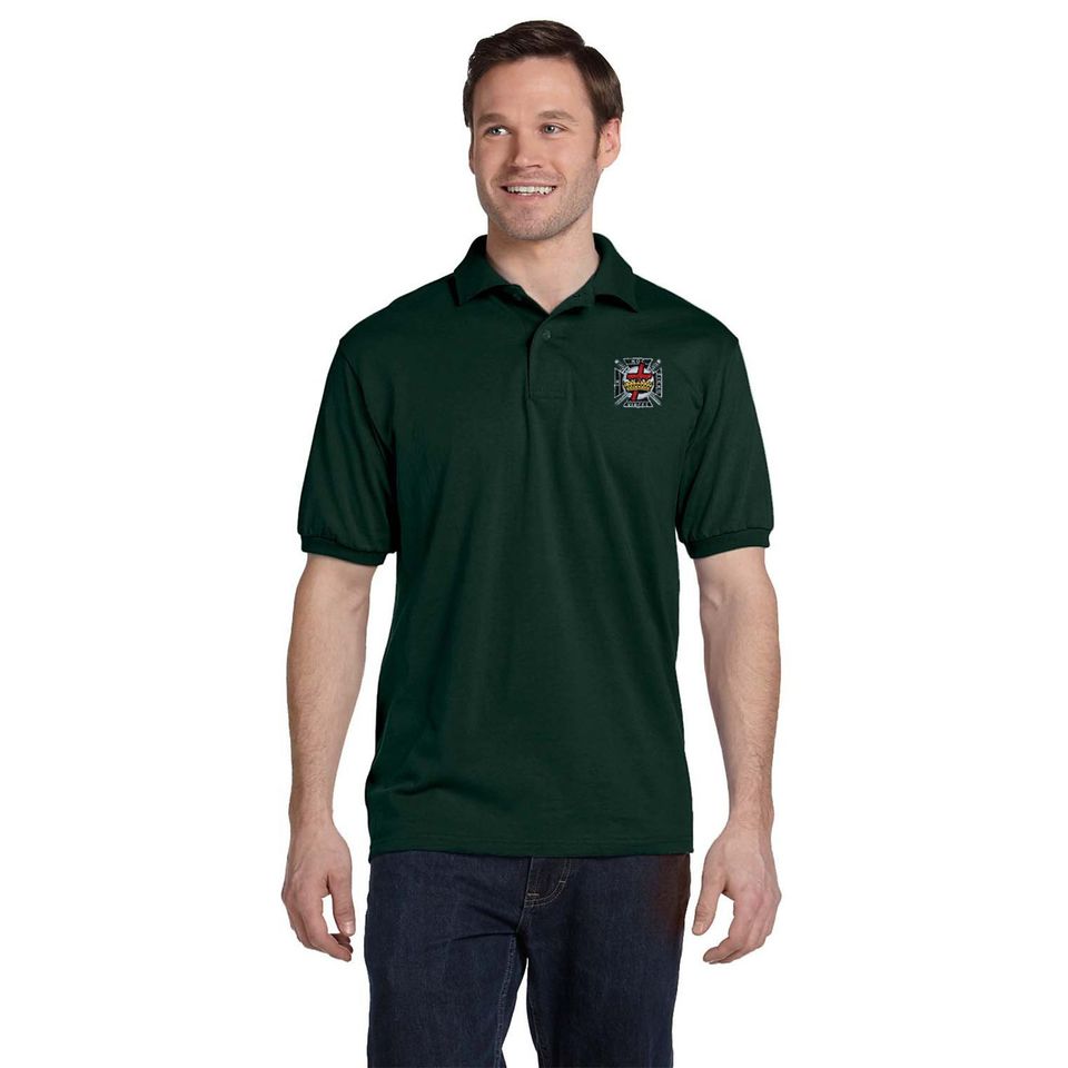 Knights Templar Embroidered Men's Polo Shirt