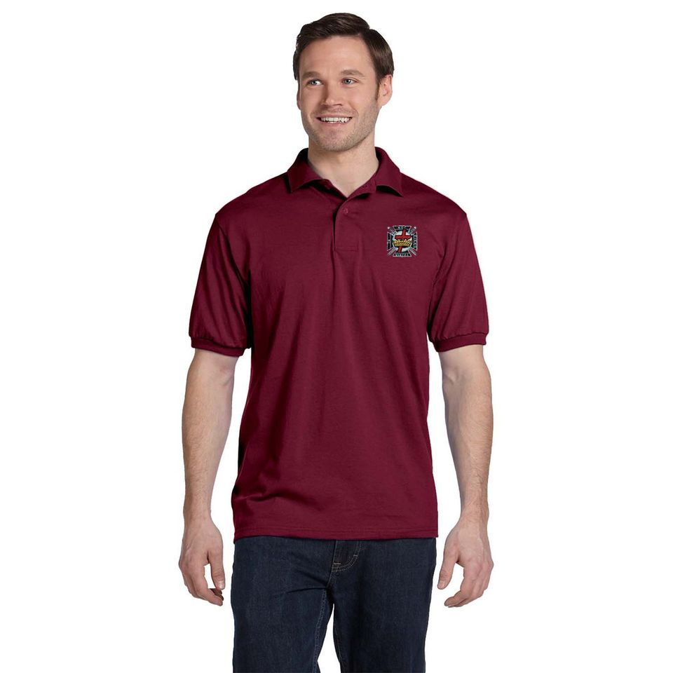 Knights Templar Embroidered Men's Polo Shirt