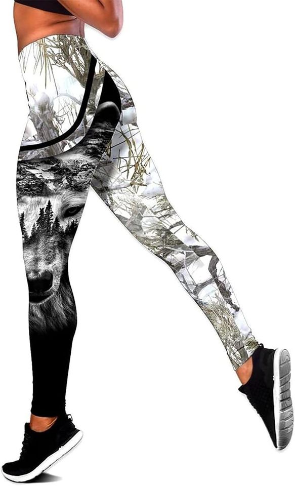 Sport Suit Wolf In The Forest Hollow Tank Top Legging Sets