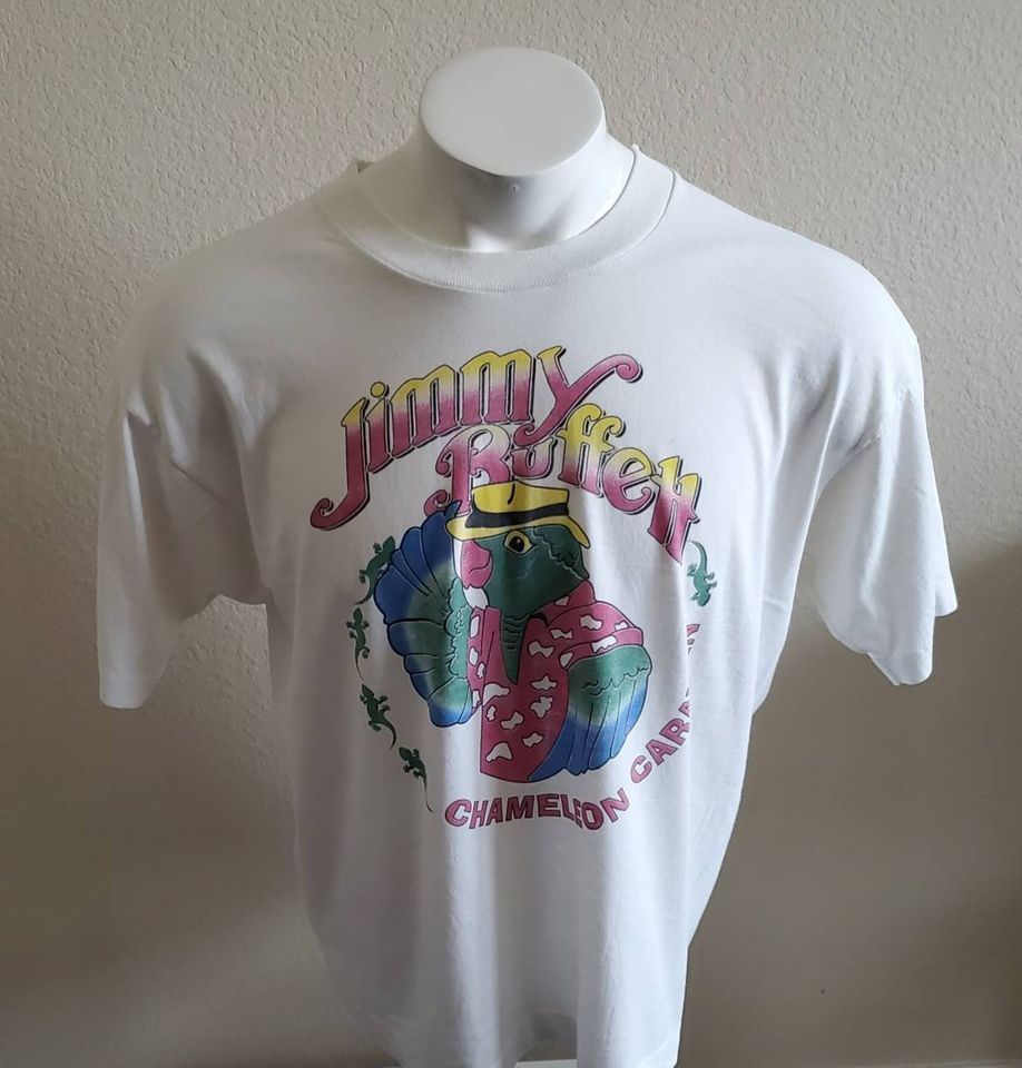 Vtg 1993 Jimmy Buffet Chameleon Caravan Margaritaville Parrot Country Pop Rock t shirt