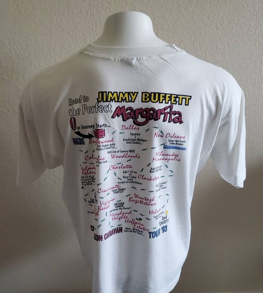 Vtg 1993 Jimmy Buffet Chameleon Caravan Margaritaville Parrot Country Pop Rock t shirt