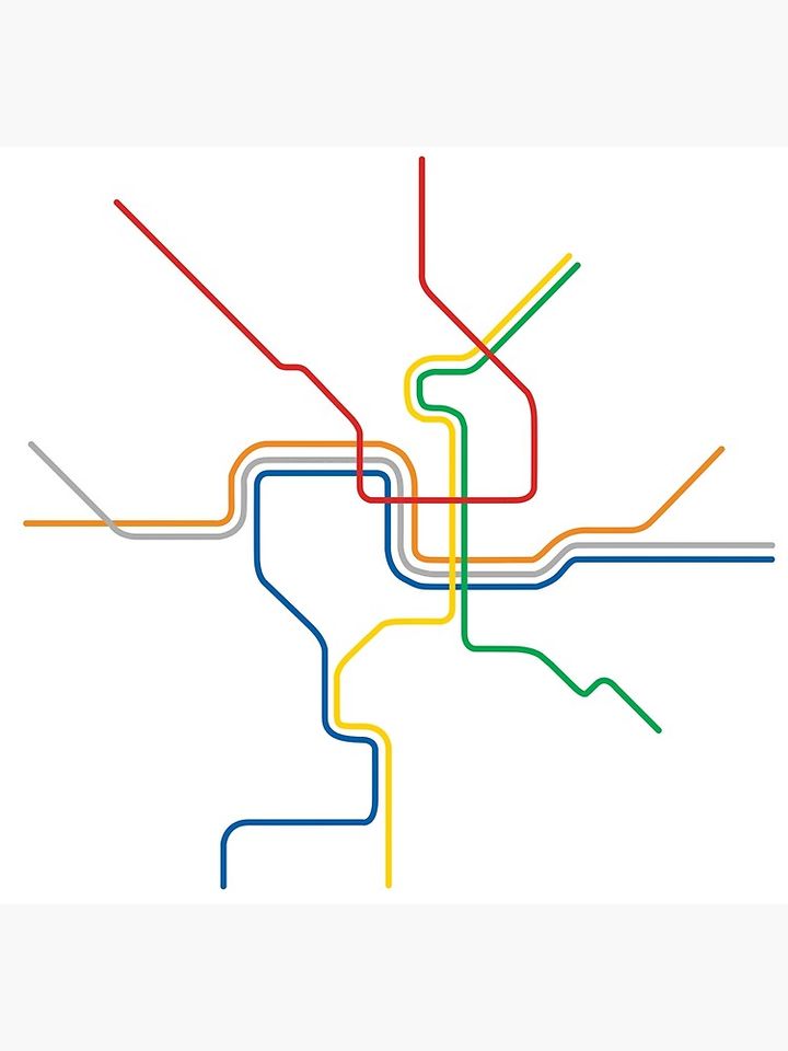 Washington DC Metro Train Map Premium Matte Vertical Poster