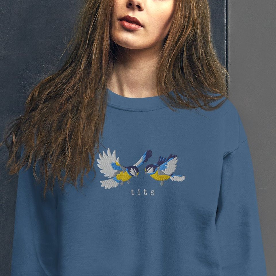 Crewneck "Tits" Embroidered Sweatshirt