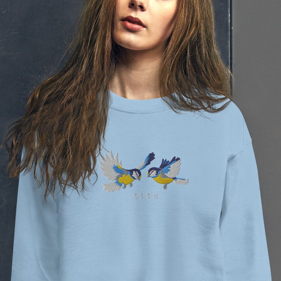 Crewneck "Tits" Embroidered Sweatshirt