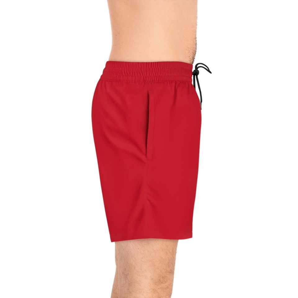 Mickey Mouse with surfboard Men's Mid-Length Swim Shorts
