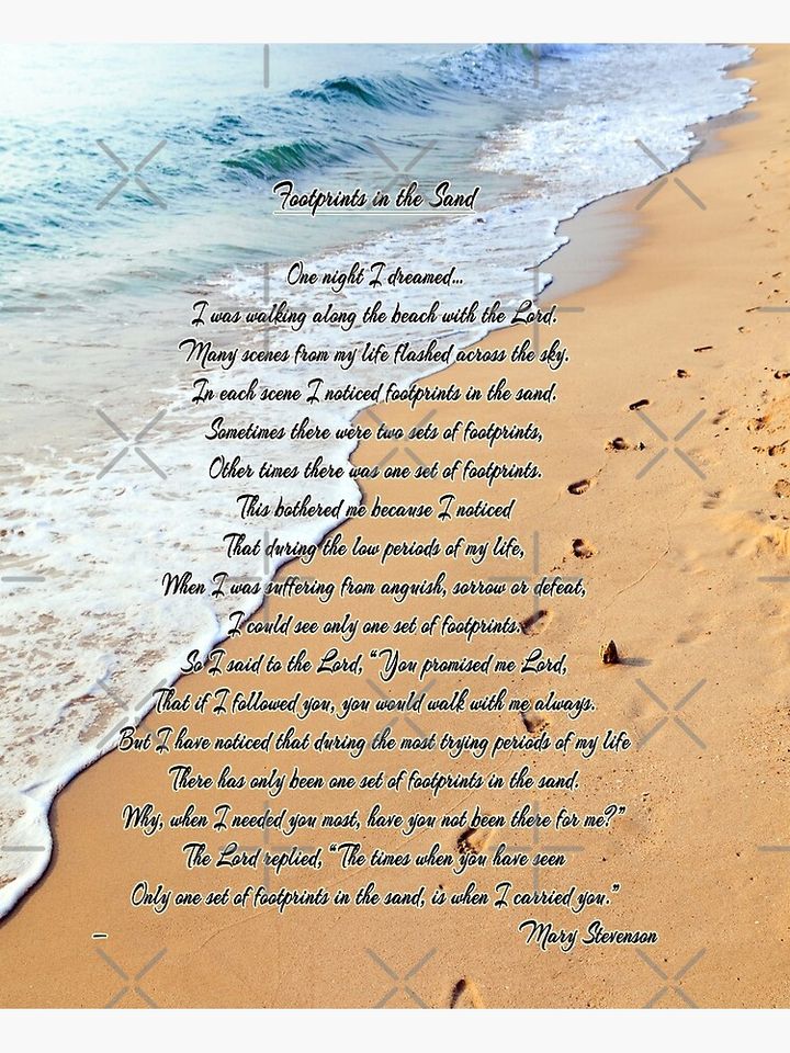 FootPrints in the Sand Premium Matte Vertical Poster