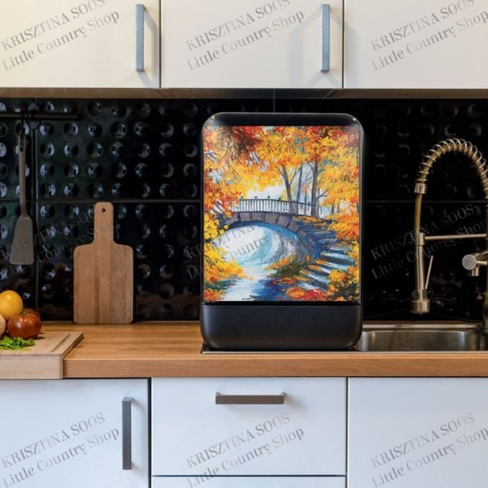 Autumn Forest Bridge Dishwasher Cover