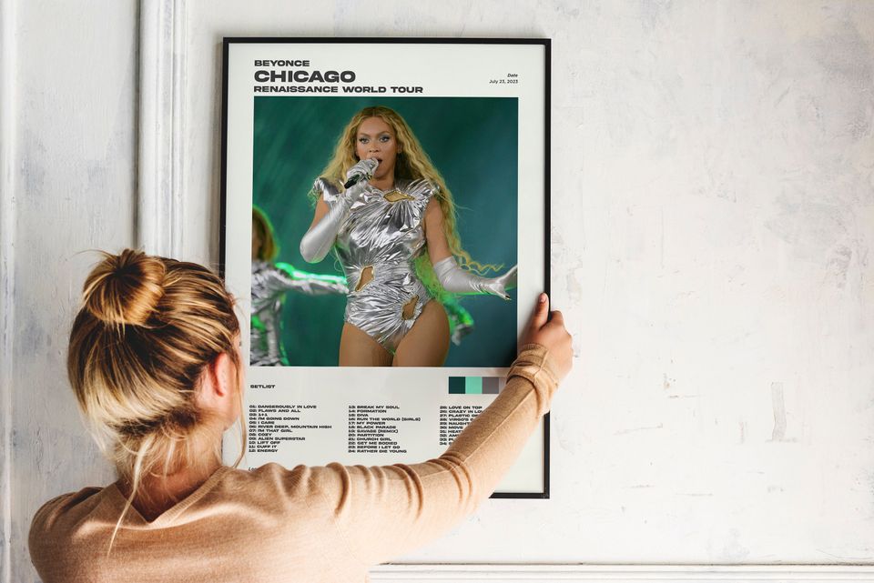 Beyonce Chicago, IL Night 2 Renaissance World Tour Setlist Poster