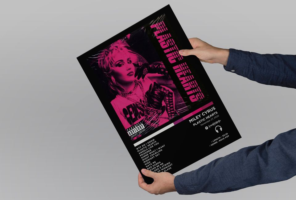 Miley Cyrus - Plastic Hearts Album Poster