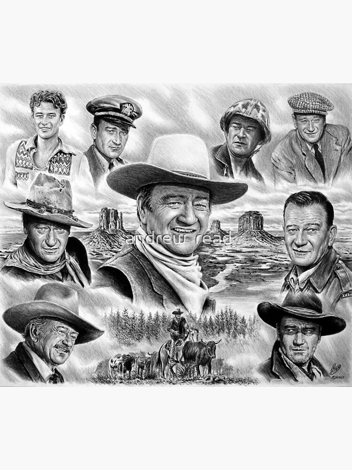 John Wayne Collage Premium Matte Vertical Poster