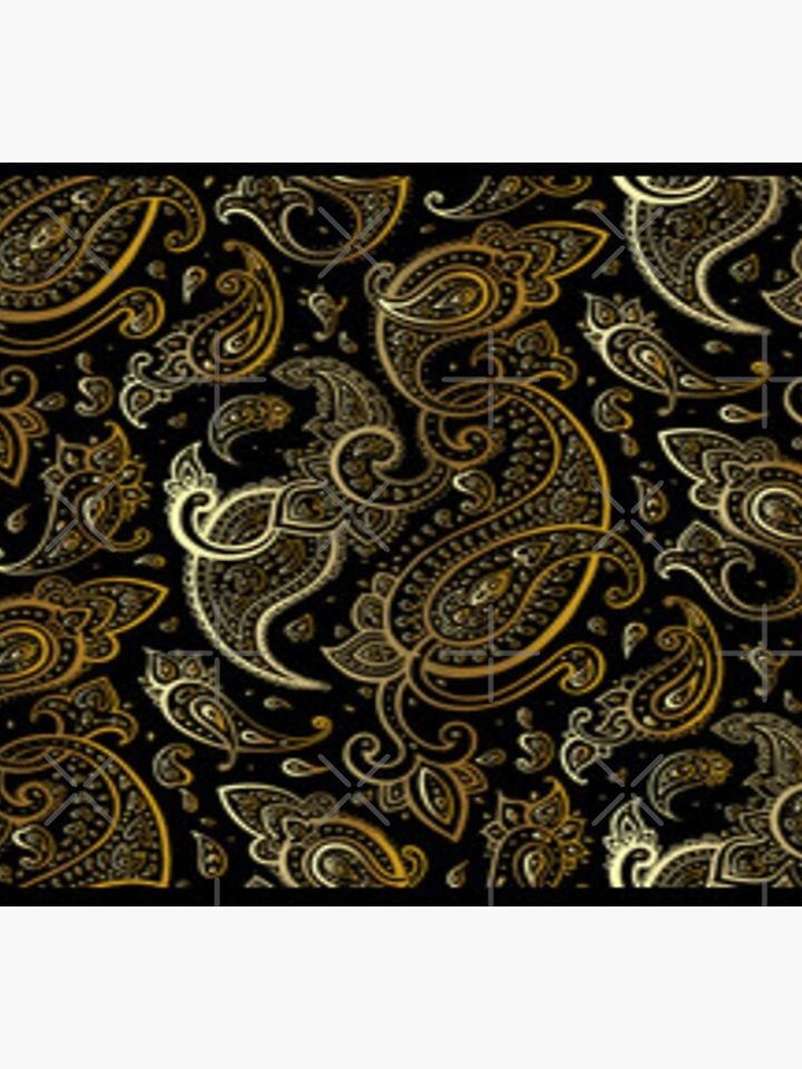 black and gold paisley Socks