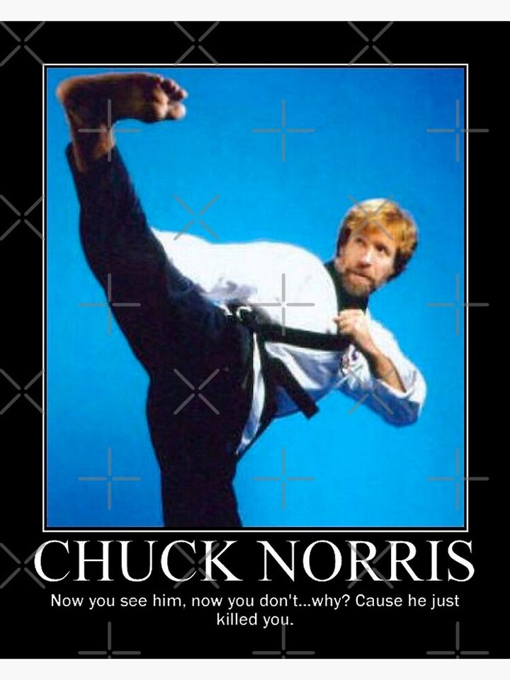 Chuck Norris Kick Premium Matte Vertical Poster