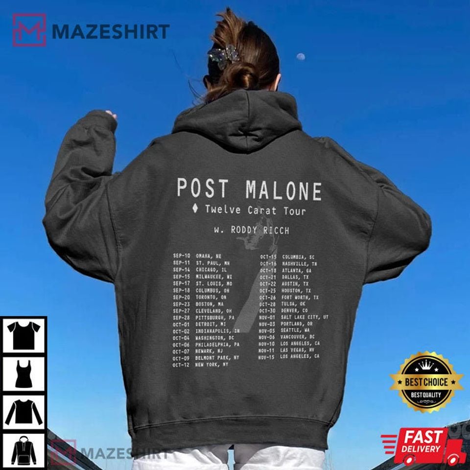 Post Malone Twelve Carat Toothache 2022 Tour T-Shirt, Post Malone Graphic Tee