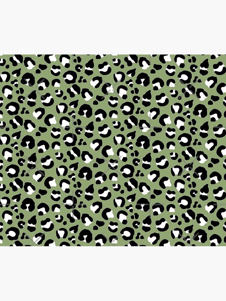 Leopard Print - Olive Green Shower Curtain
