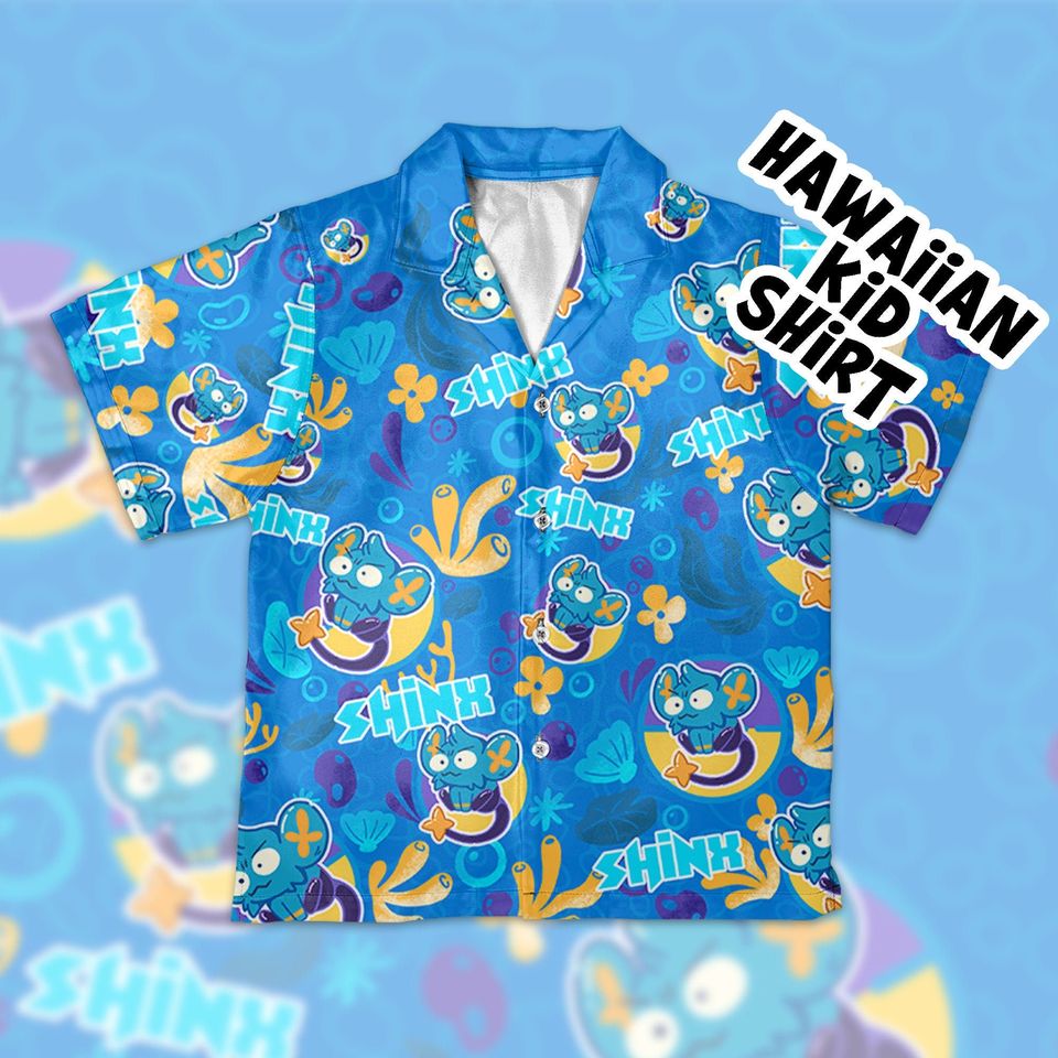 PKM Shinx Fun Under Water Type hawaiian shirt, Anime 3D Beach Hawaiian