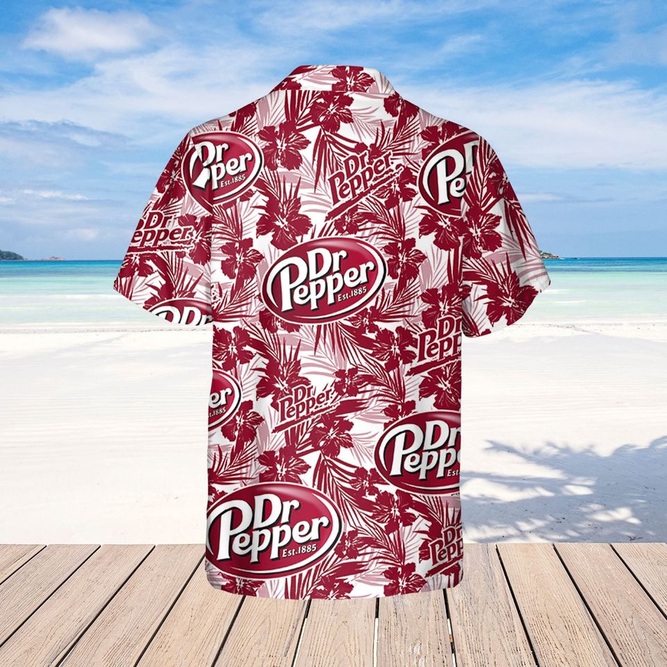 Dr.Pepper Hawaiian Tropical Flower Pattern Dr.Pepper Baseball Shirt