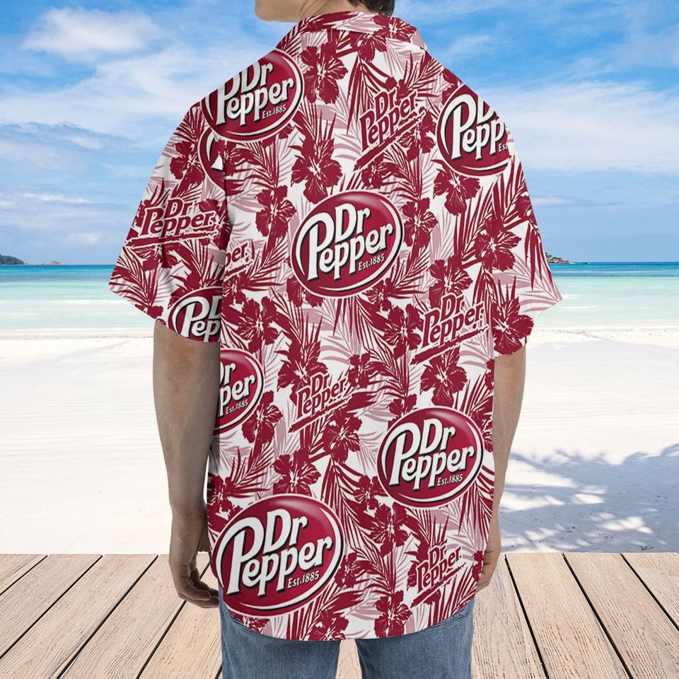 Dr.Pepper Hawaiian Tropical Flower Pattern Dr.Pepper Baseball Shirt