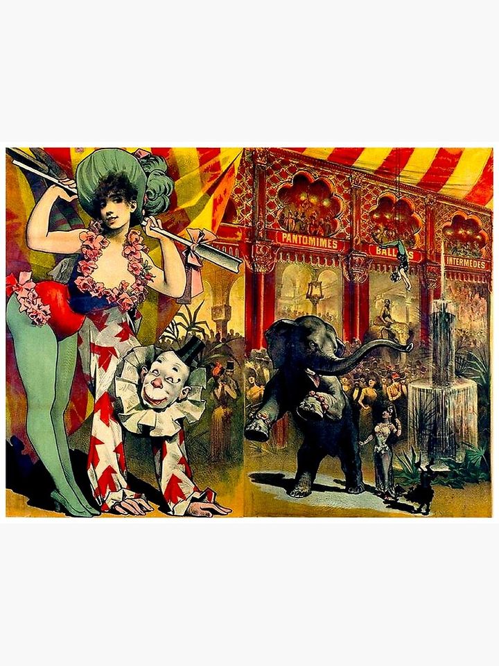 CIRCUS : Vintage 1890 Circus Advertising Print Premium Matte Vertical Poster