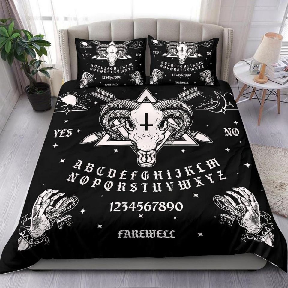 Gothic Bedding Set - Baphomet Ouija Board, Halloween Bedding Set