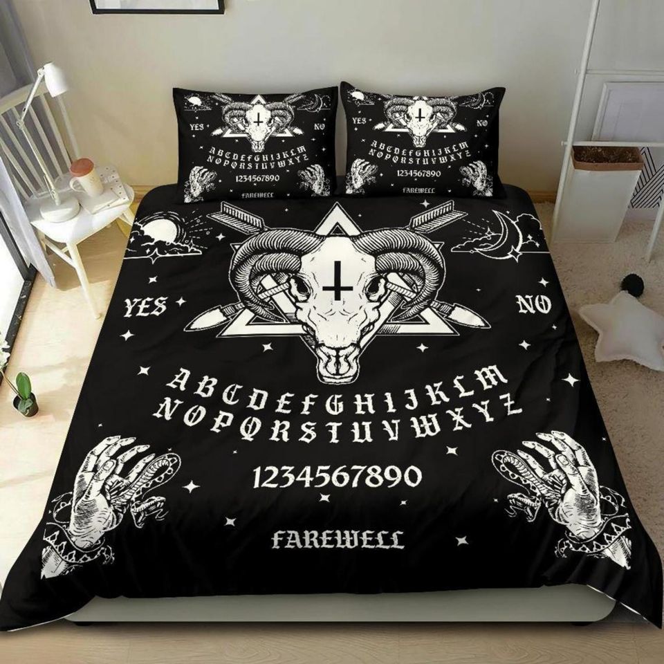 Gothic Bedding Set - Baphomet Ouija Board, Halloween Bedding Set