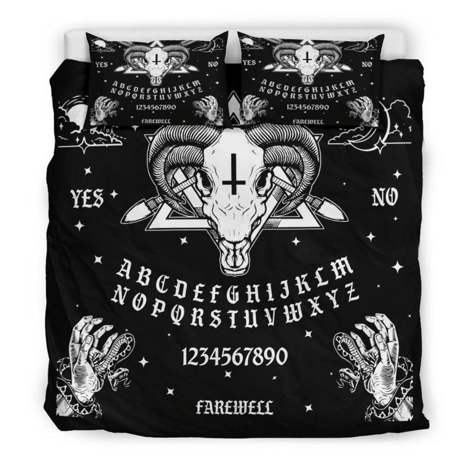 Gothic Bedding Set - Baphomet Ouija Board, Halloween Bedding Set