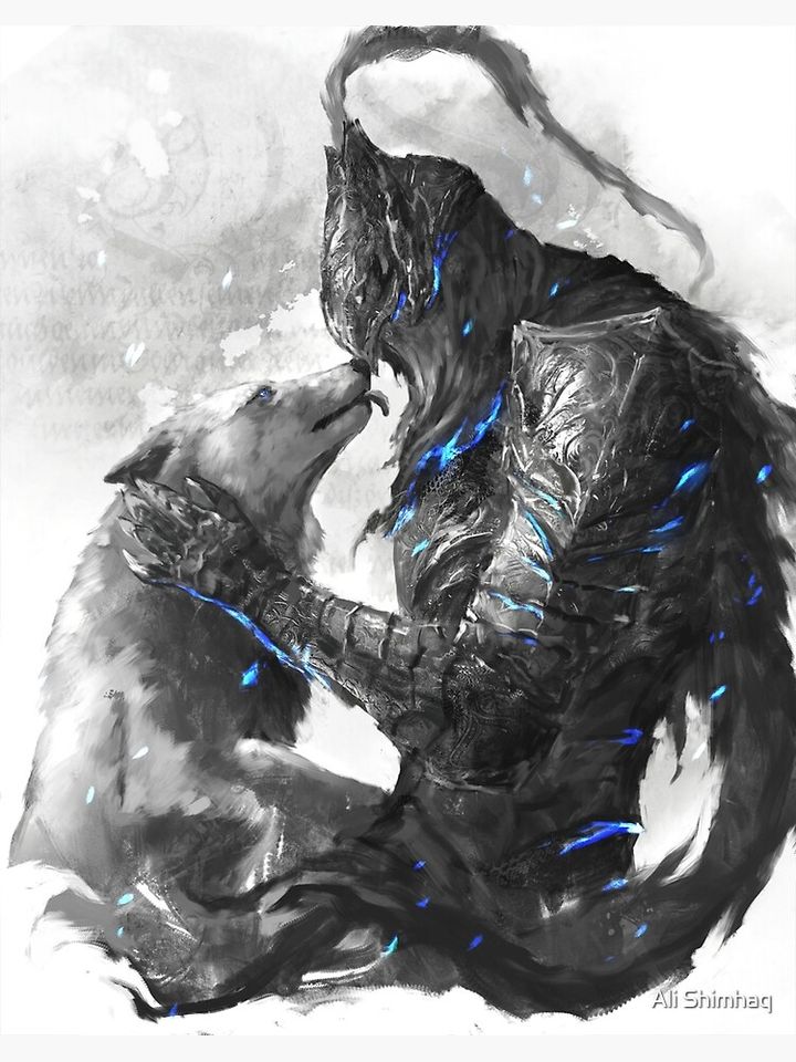 Artorias and Sif Premium Matte Vertical Poster