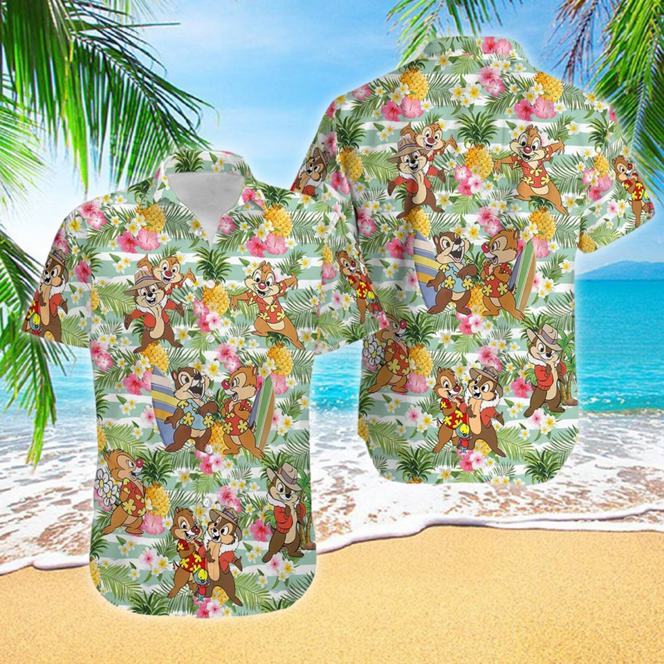 Squirrel Couple With Pineapple Chip And Dale Summer Hawaiian Shirt