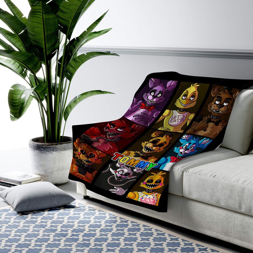 Customized Five Nights at Freddy's Fleece Blanket, FNAF Fleece Blanket
