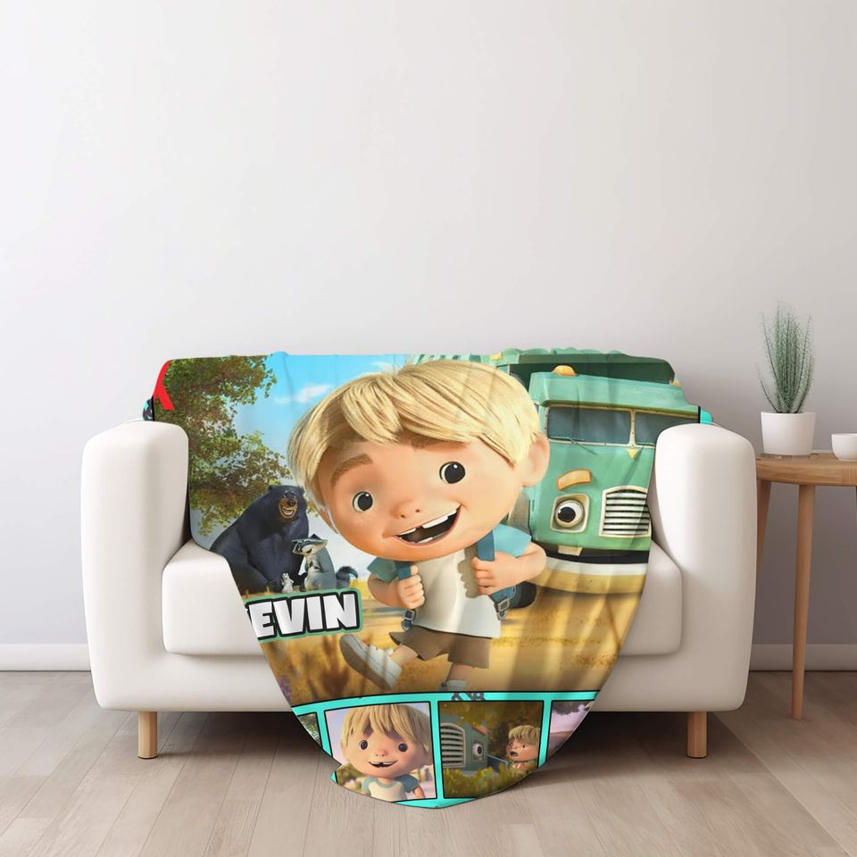 Personalized Trash Truck Blanket, Trash Truck Fleece Blanket