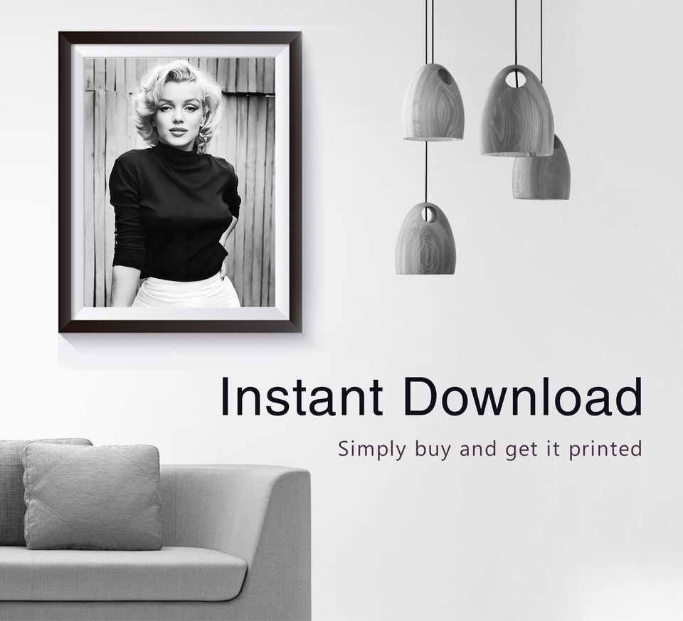 Marilyn Monroe Poster, Black and White Marilyn Monroe Print
