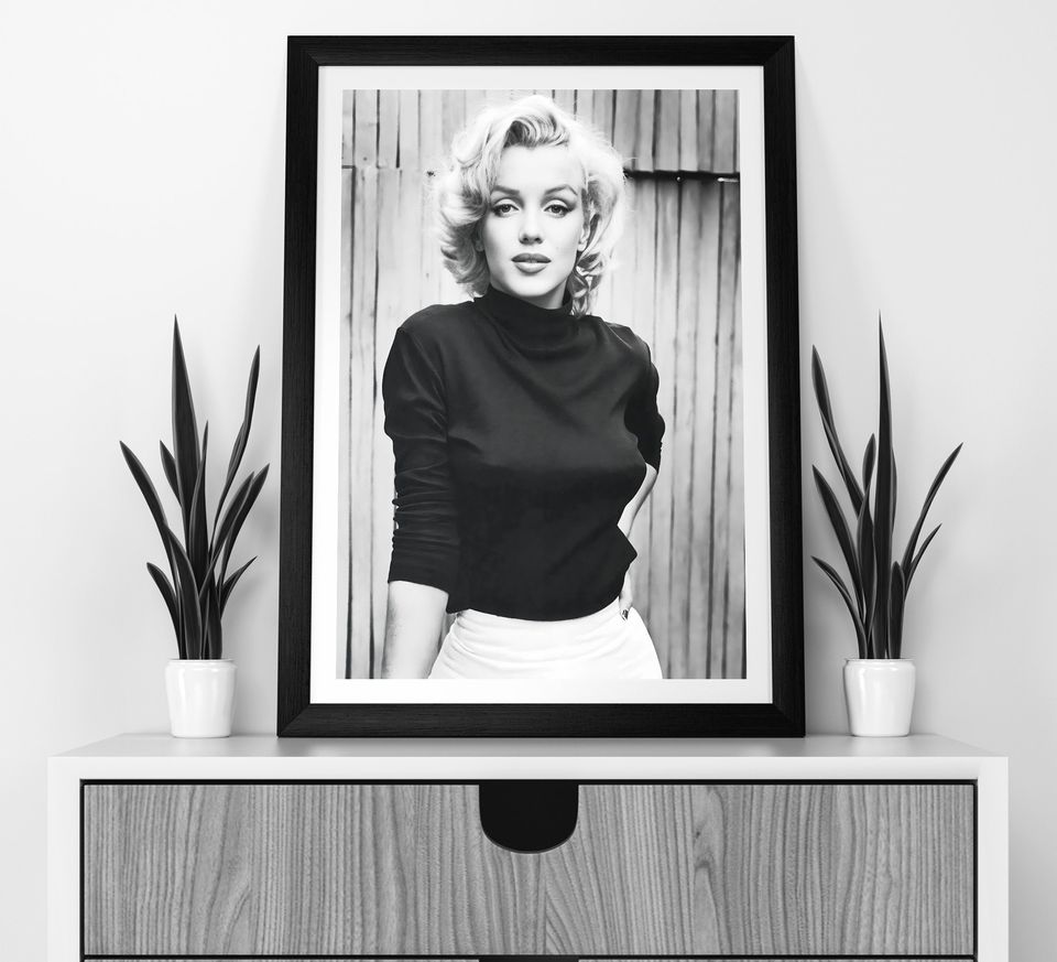 Marilyn Monroe Poster, Black and White Marilyn Monroe Print
