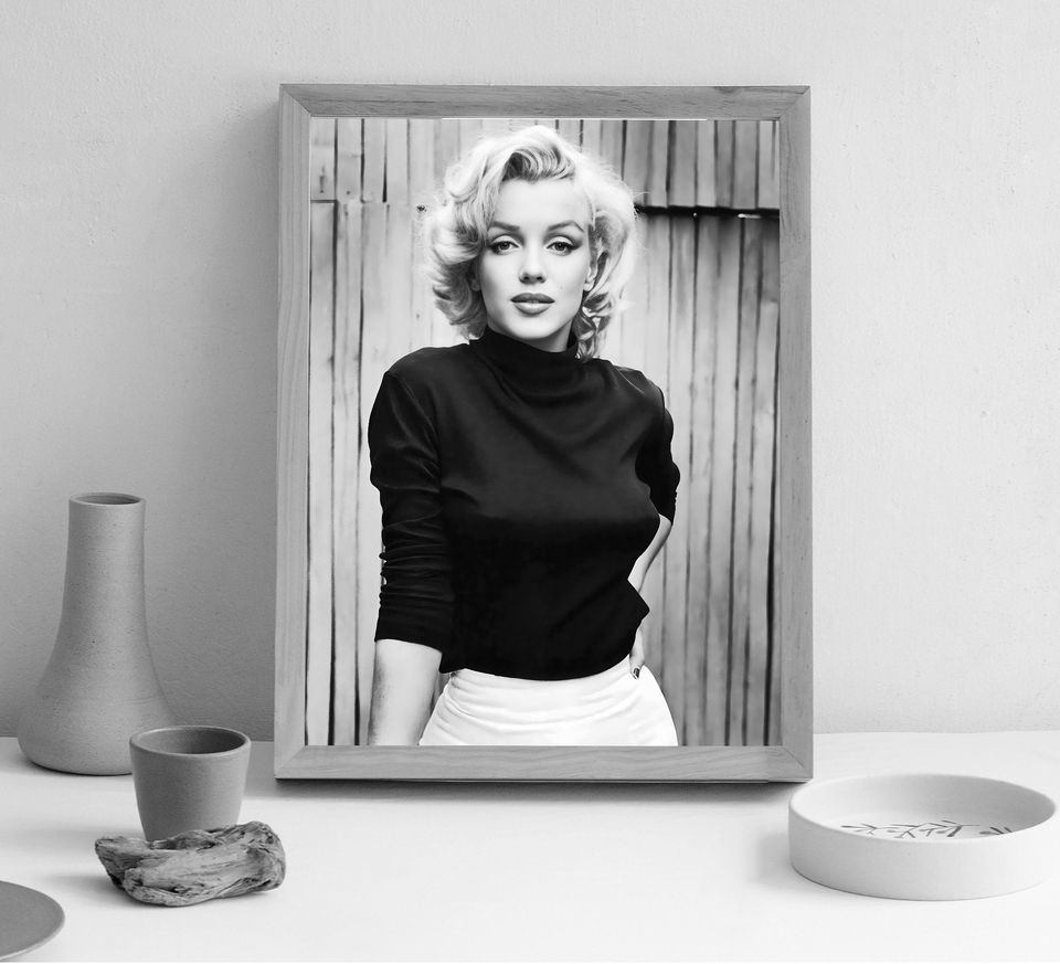 Marilyn Monroe Poster, Black and White Marilyn Monroe Print