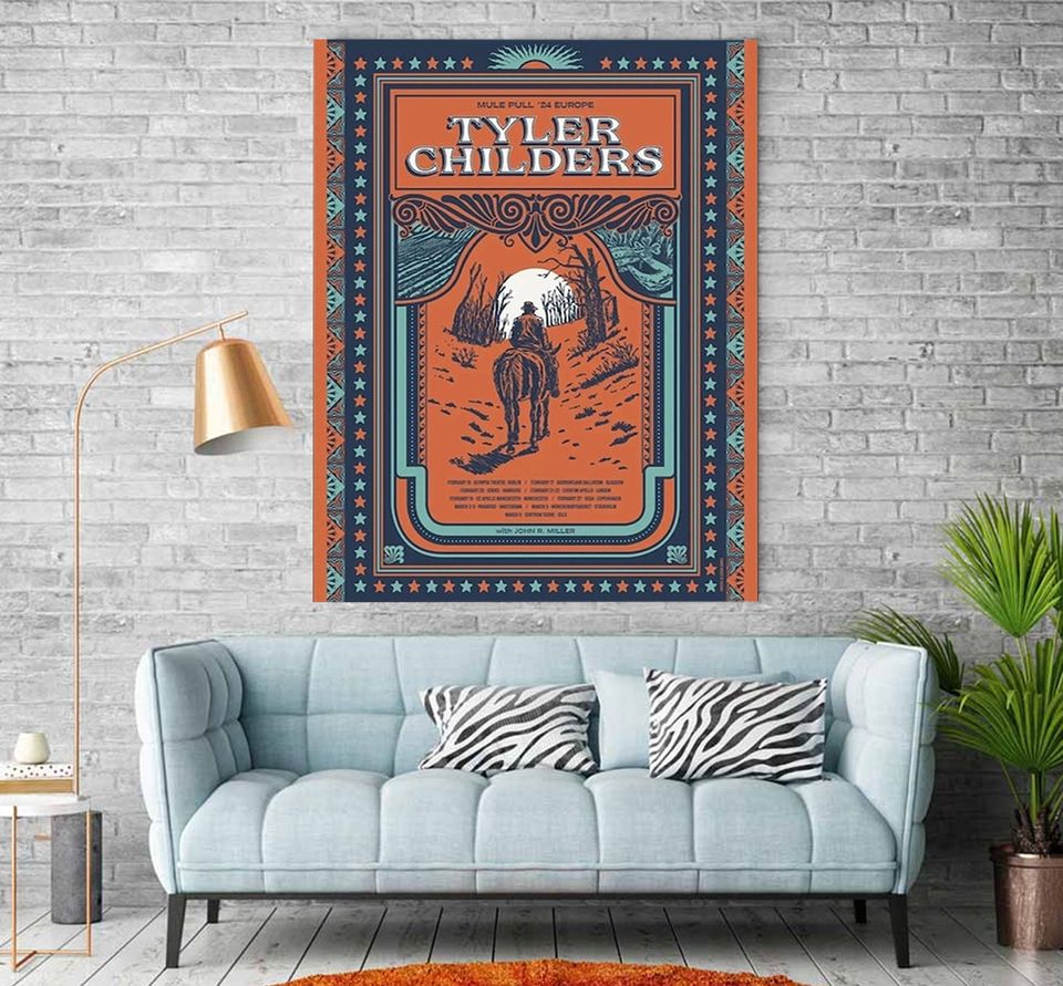 Tyler Childers Mule Pull 2024 Europe Tour Poster