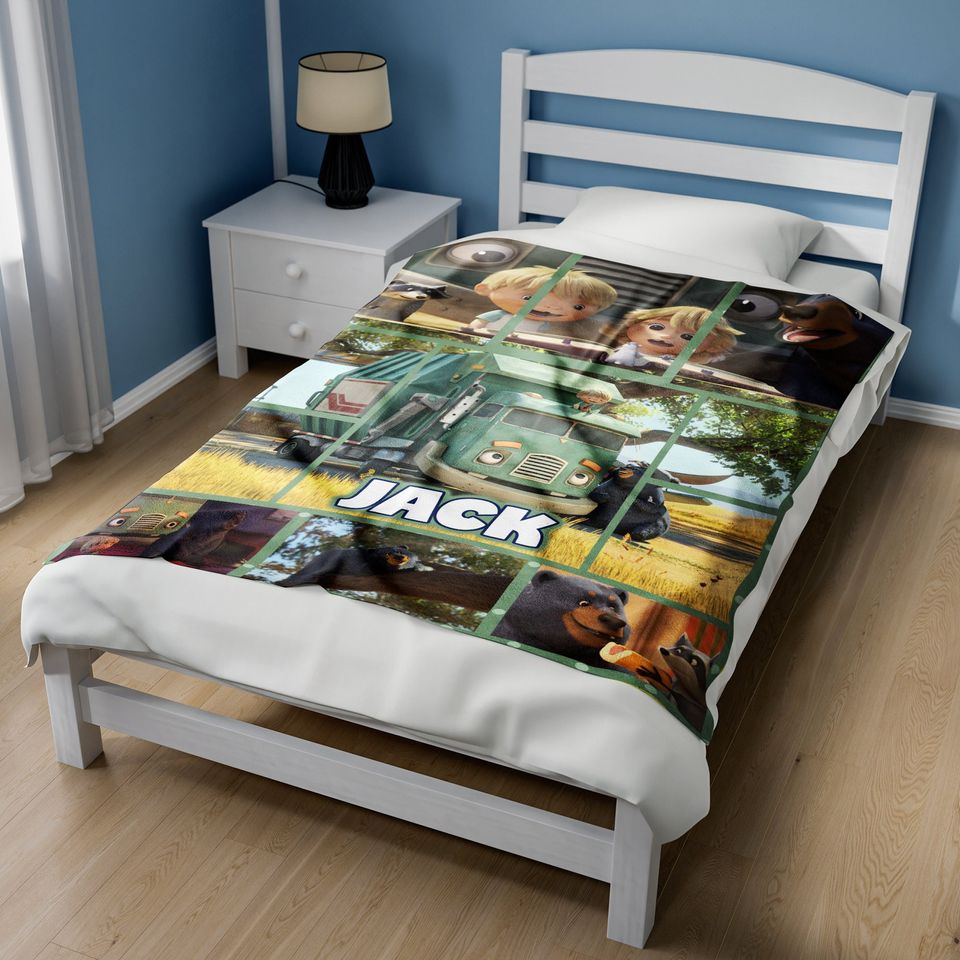 Personalized Trash Truck Blanket, Custom Name Trash Truck Fleece Blanket