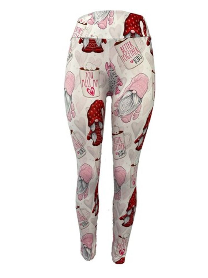 Gnomes & Cocoa For Valentines Leggings