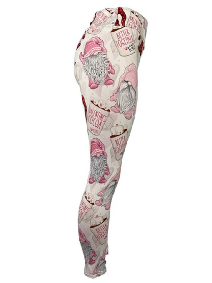 Gnomes & Cocoa For Valentines Leggings