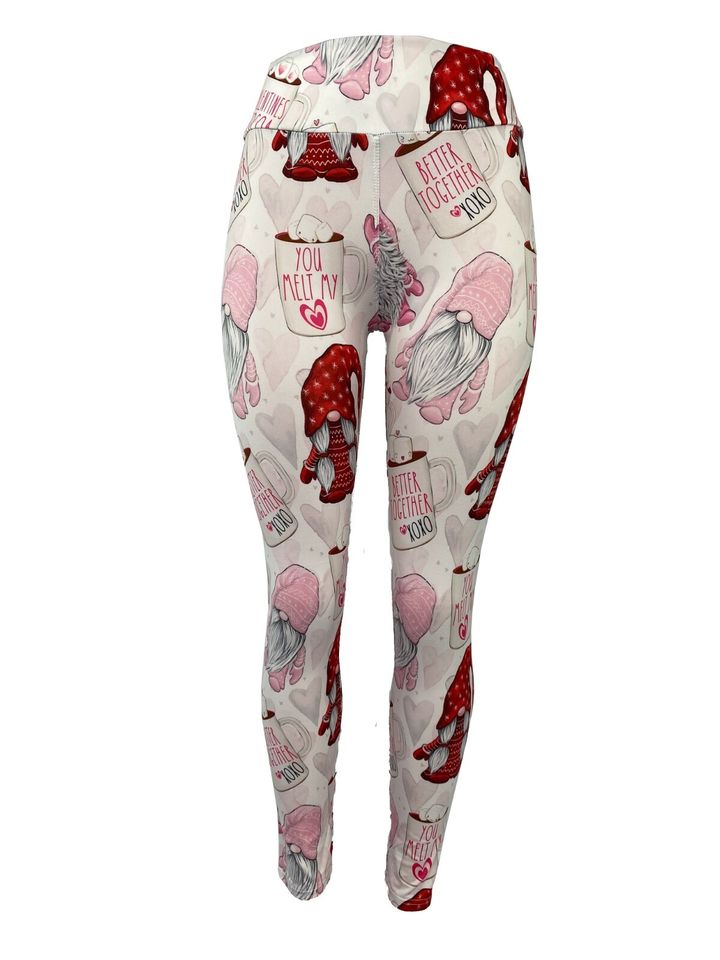 Gnomes & Cocoa For Valentines Leggings