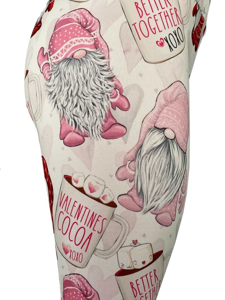 Gnomes & Cocoa For Valentines Leggings