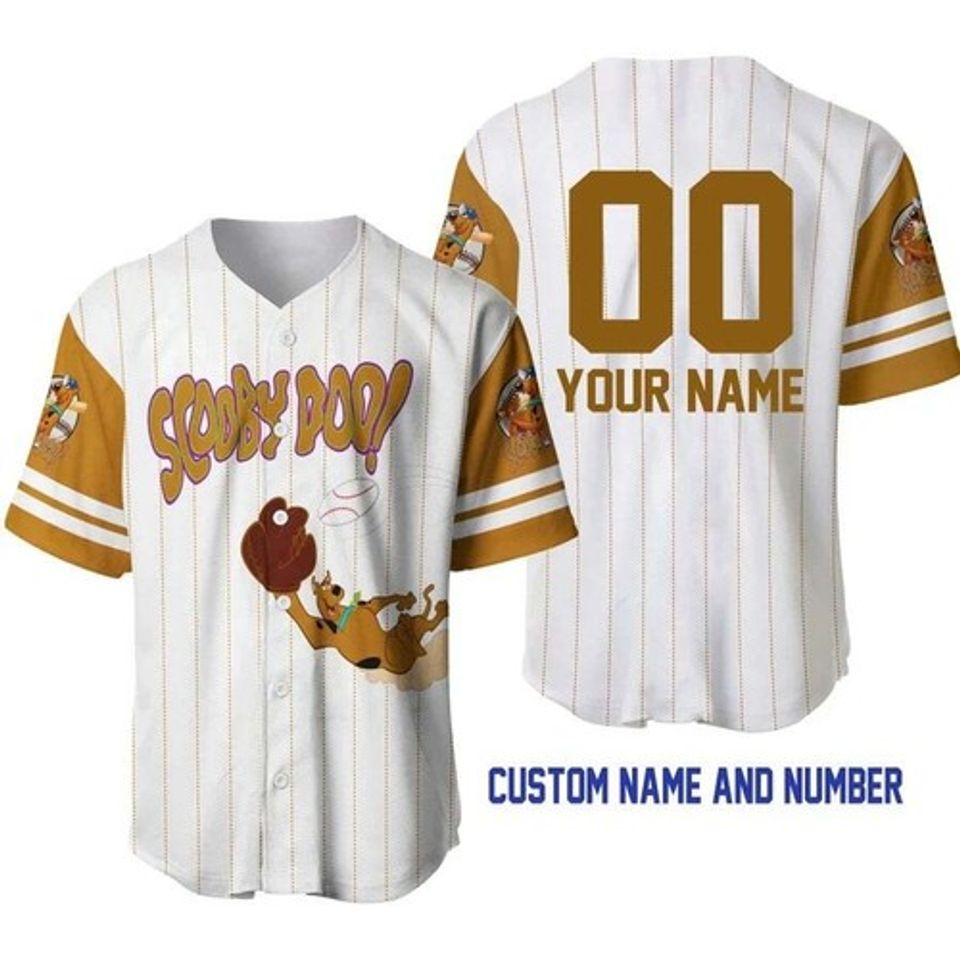 Personalized Naughty Scooby Doo Playing Baseball Scooby Doo Baseball Jersey