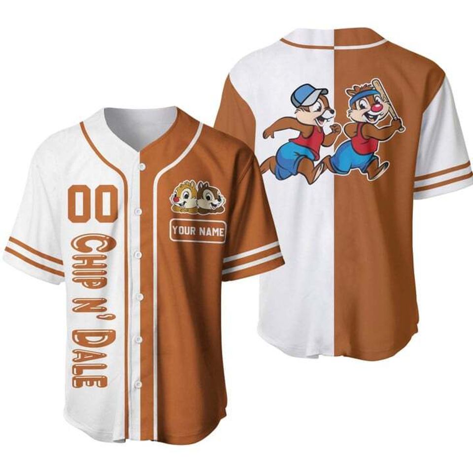 Funny Running Chip and Dale Personalized Baseball Jersey Shirt