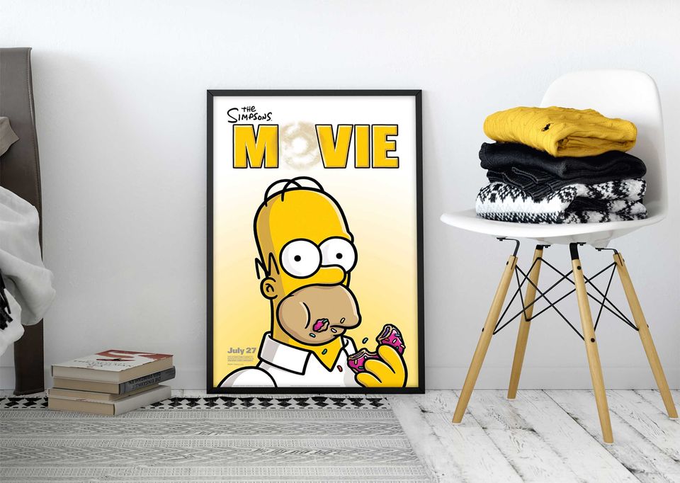The Simpsons Poster, Minimalist Movie Poster, Wall Art Print