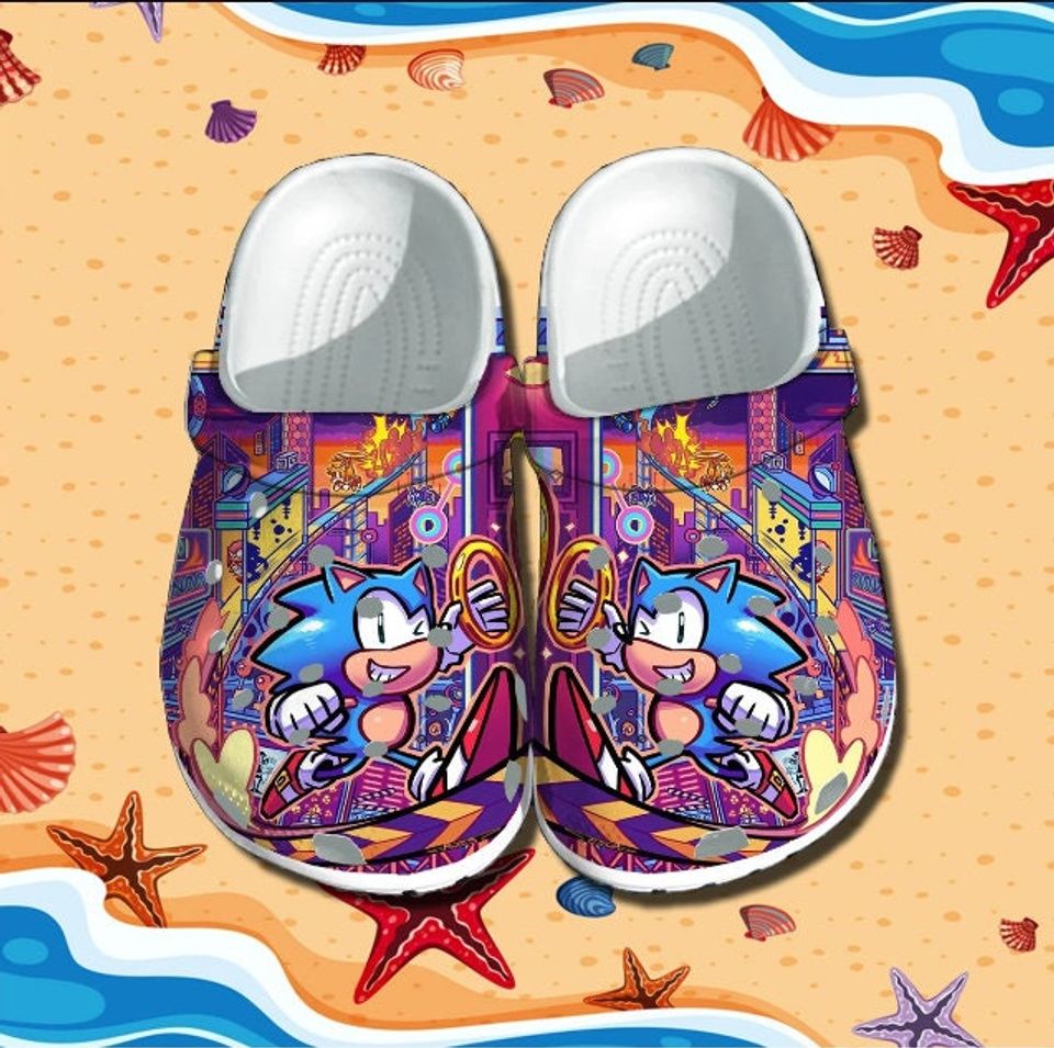 Funny Sonic Game Shoes, Sonic Summer Clogs