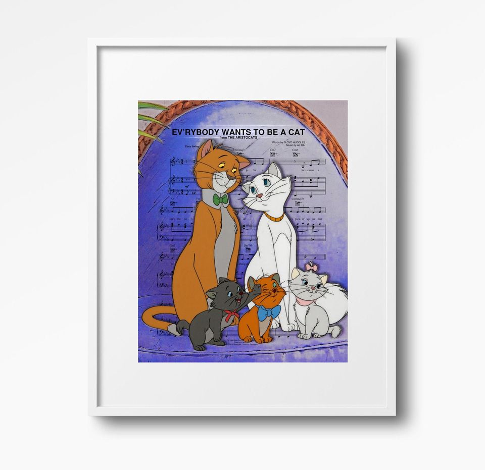 Aristocats Sheet Music Poster