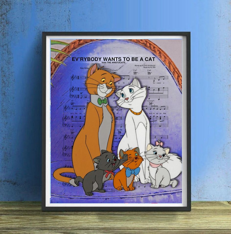 Aristocats Sheet Music Poster