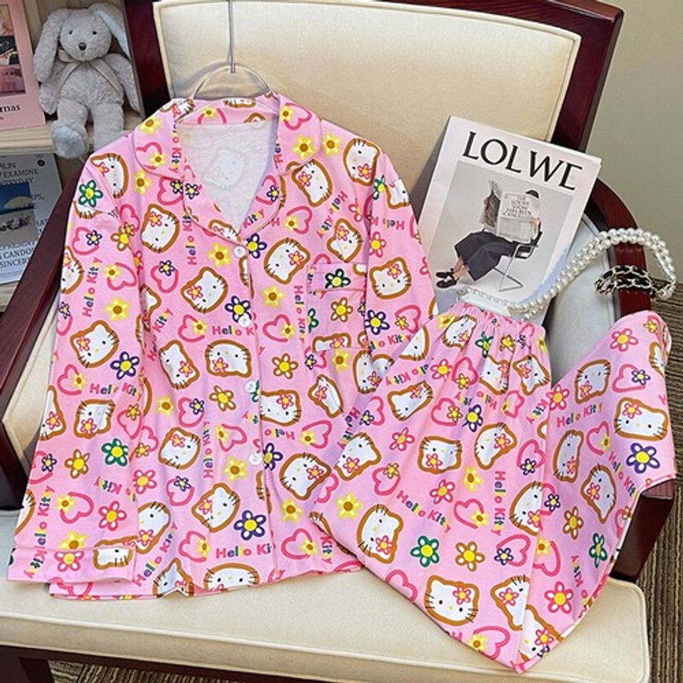 Cartoon Hello Kitty Pyjamas Set