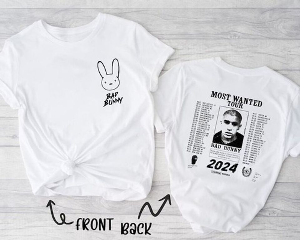 Bad Bunny 2024 Most Wanted Tour Tshirt