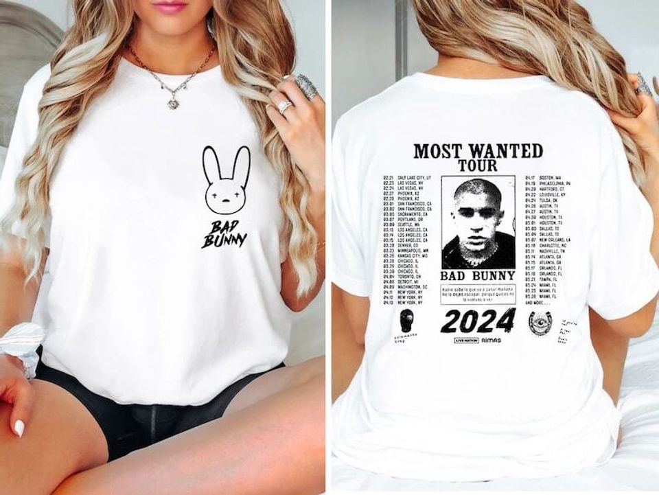 Bad Bunny 2024 Most Wanted Tour Tshirt
