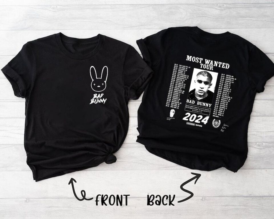 Bad Bunny 2024 Most Wanted Tour Tshirt